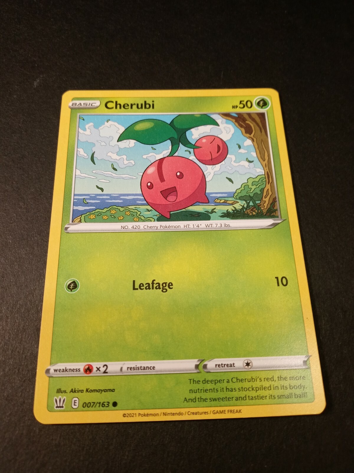 Pokemon Battle Styles Cherubi Common Card 007/163 NM