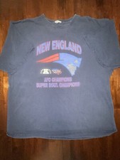    Vintage 2002 New England Patriots Super Bowl Champs AFC Champs Tee Size 2XL
