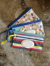 Huggies Clutch N Clean Baby Wipes Pouch Reusable Cases 3 Stripe / Abstract