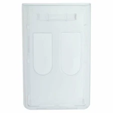 Rigid / Hard Plastic Two Card Vertical ID Badge Holder w/ Thumb Holes - Top Load