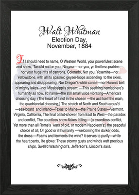 Walt Whitman Wahltag Gerahmtes Wandbild Poster Leinwanddruck Bild