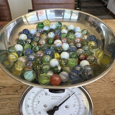 Vintage Glass Marbles 1kg Multiple Colors Various Sizes #1