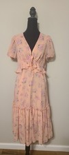 Love Shack Fancy X Target Fleur Pink Floral Dress Women's Size 8 with bow detail