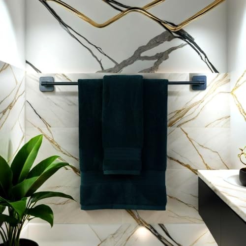 Deep Dark Green Bath Towel Set, Cotton Towel for 6 Piece Towel Set Deep Green - Foto 6 di 7