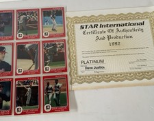 1992 DAVID JUSTICE ATLANTA BRAVES MLB BASEBALL CARDS/ STAR PLATINUM SET COA!