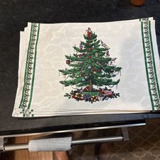 Eight Christmas Tree Spode Place Mates