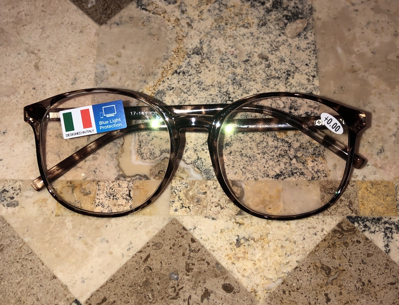 Leopard Print Blue Light Protection Glasses Designed In Italy
