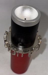 DABBAH Challah Salt Shaker Red And Black Anodized Aluminum Judaica Prayer 