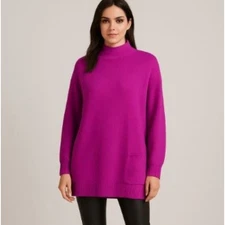 VTG NWT PAUL ET DUFFIER fuchsia lambswool & angora blend 80s 90s sweater size M