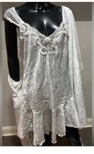 NWT New Me 2 Miss Elaine white satiny sheer trim robe  nightgown beautiful M