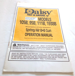 Vtg Daisy First in Airguns Models 105B 95B 111B 1938B BB Gun Operation Manual