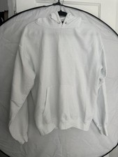 Hanes Men's S Hoodie Sweatshirt ComfortBlend EcoSmart, White, Drawstring