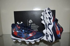 Under Armour Harper 9 RM Molded Baseball Cleats 3027451 400 Blue/Red/White NIB