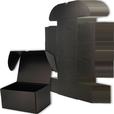 11x6x6 inches Small Shipping Boxes Set of 20 - Black Mailer Corrugated Cardbo...