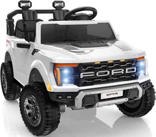 24V Kids Ride on Truck, Licensed Ford F-150 Raptor 2 Seater Electric Car W/Remot