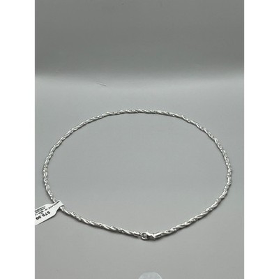 925 Sterling Silver 18'' Twisted Rope Beaded Chain Necklace 14.3g Lobster Clasp