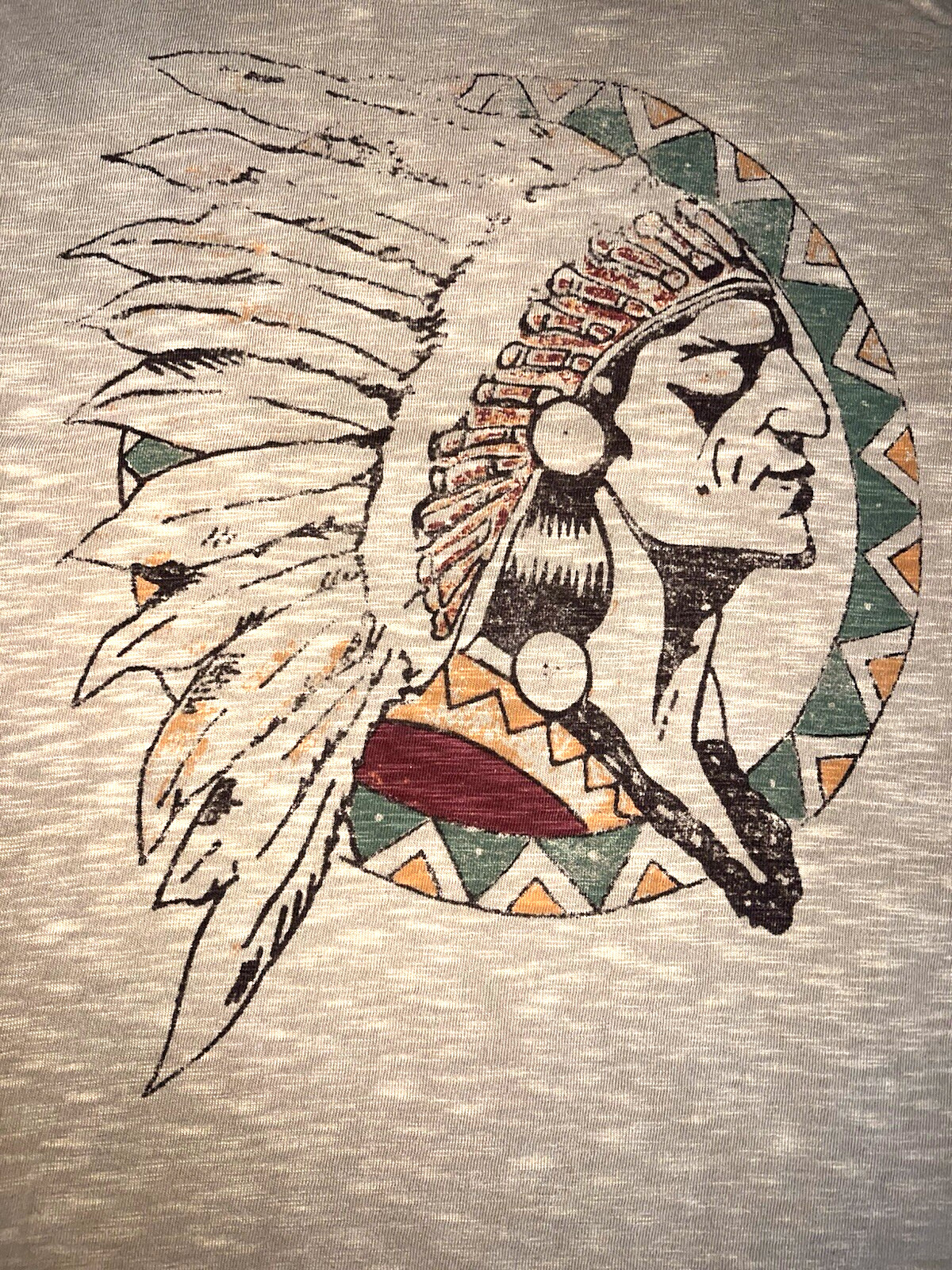Vtg. Polo Ralph Lauren Denim Supply Camp Indian Chief  Southwestern T Shirt  2XL