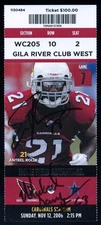 ERIC SWANN & MICHAEL BANKSTON Arizona Cardinals AUTOGRAPHED 2006 Game 7 Ticket