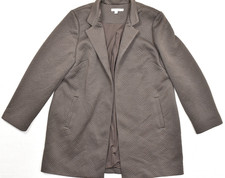 Chico's Brown Textured Chevron Quilted Open Front Blazer Jacket Coat Sz 3 US 16