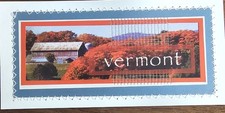 Sewn Premade Scrapbook Page/Sewn Tag Set: Vermont