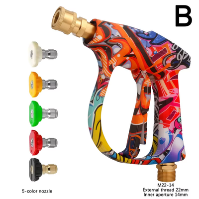 #ad 4350Psi High Pressure Water Gun Beautiful Graffiti Painting 1L Foam Spray Gun $27.99