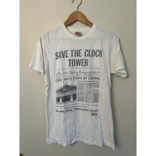 Junk Food Back To The Future Save The Clock Tower White Graphic Tee Shirt Small