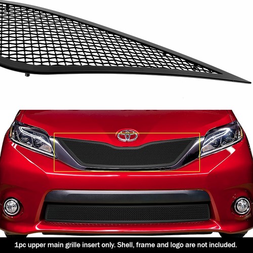 Aps Black Mesh Upper Grille Insert For 2011 2017 Toyota Sienna Se 