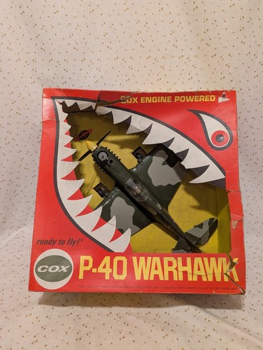 Vintage Cox P-40 Warhawk Plane Flying Model .049 Gas Powered Engine w/ BOX