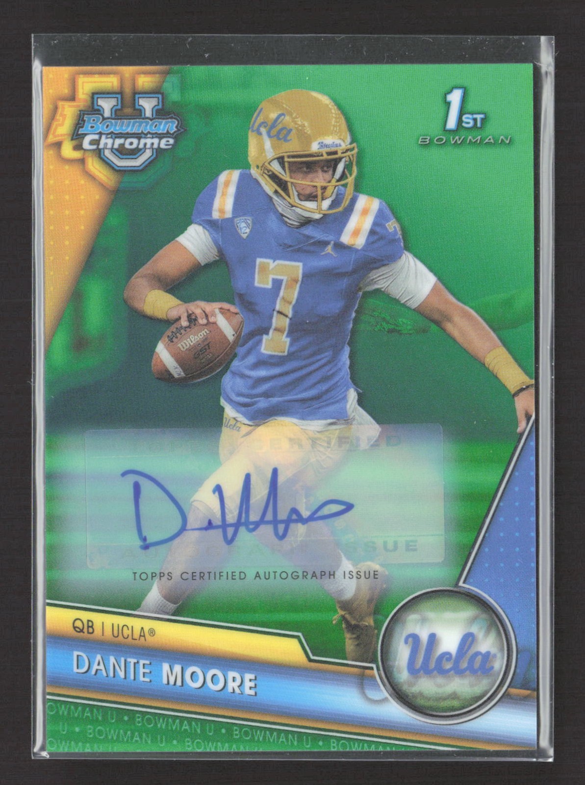 2023 Bowman University Chrome Dante Moore #133 Green Refractor /99 Auto