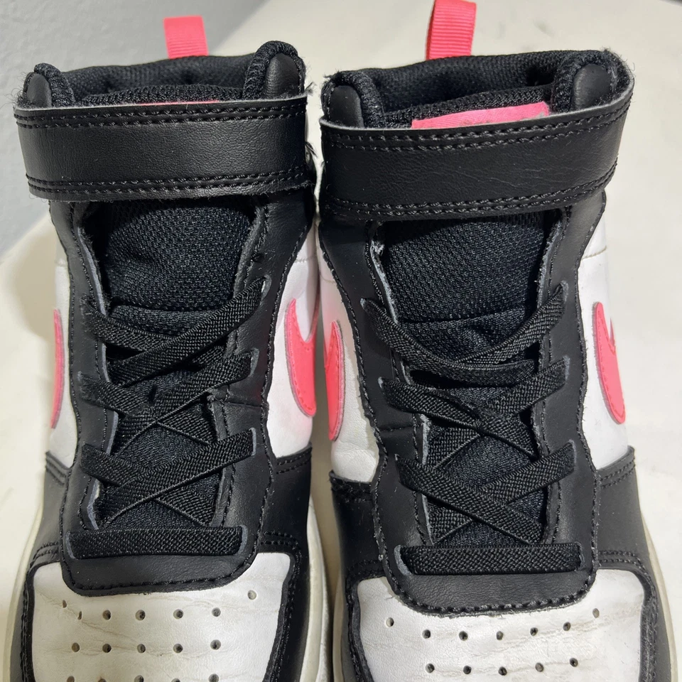 🔥Nike Girl Court Borough Medio Blanco Rosa Puesta de Sol Pulso Baloncesto Talla 13.5C Foto 3 de 4