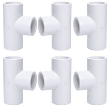 6-Pack 1 in. SCH-40 PVC Tee 3-Way Plumbing-Grade Pipe Fitting NSF ASTM D2466 1"