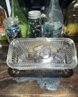 Vintage Federal Glass Clear Ribbed Refrigerator Dish Embossed Vegetable Lid