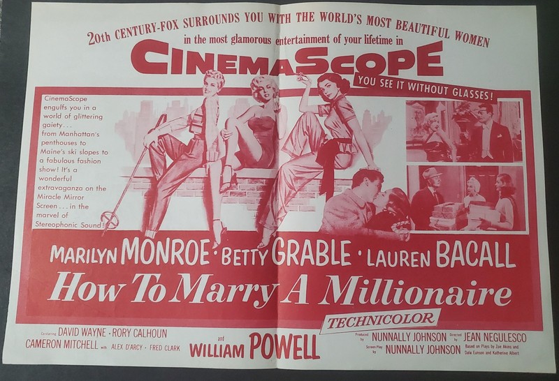 HOW TO MARRY MILLIONAIRE (1953) Marilyn Monroe Betty Grable ORIG MOVIE HERALD