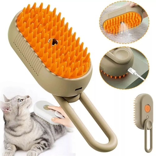 Pettine depilazione elettrico per cani animali domestici massaggio toelettatura 3 in 1 spazzola a vapore per gatti vaporizzata - Foto 2 di 21