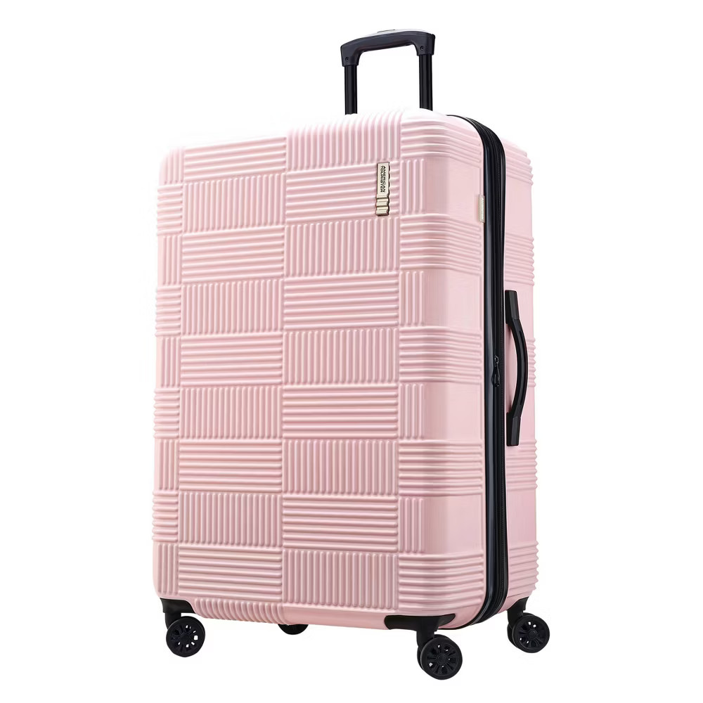 American Tourister 31" Hardside Checked Spinner Suitcase - Flamingo Pink