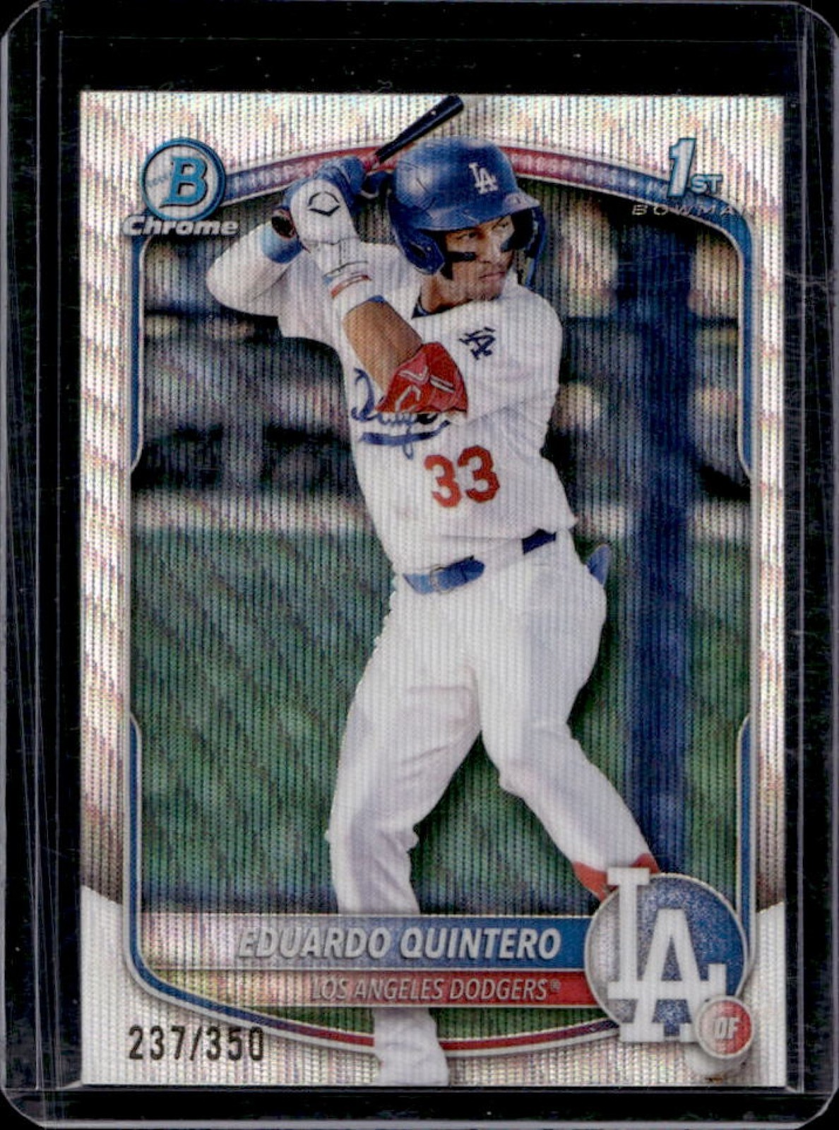 2025 Bowman Eduardo Quintero Chrome Wave Refractor 1st #237/350 Dodgers
