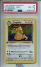 1999 Pokemon Fossil #4 Dragonite Holo 1st Edition PSA 8