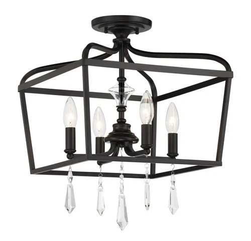 Minka Lavery 4447 Laurel Estate 4 Light 14"W Crystal Pendant - Coal - Picture 2 of 3