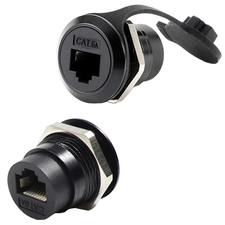 2Pack RJ45 Shielded Panel Mount Coupler, Ethernet LAN Pass through Connector, C