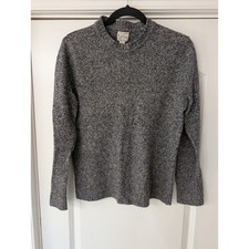 J. Crew Rugged Merino Wool Blend Marled Crewneck Sweater Mens Small Navy preppy