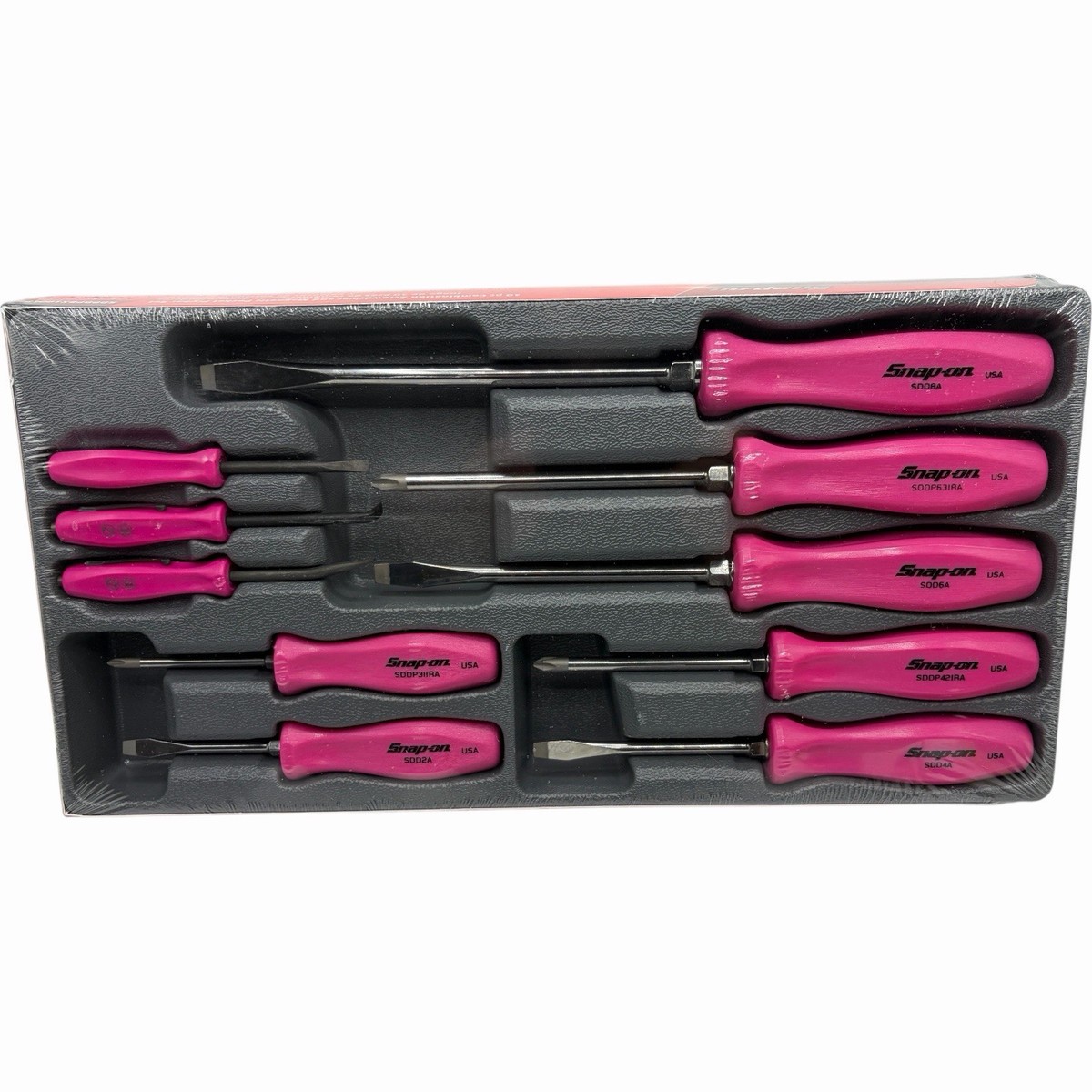 Snap On Tools Pink Hard Handle Screwdriver and Mini Pry Bar Set