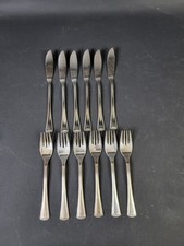 Vintage Fischbesteck, WMF, Perlrand, 90er versilbert, 6 Personen, 12 Teile