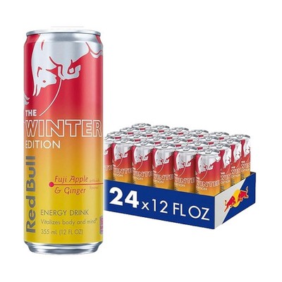 Red Bull Winter Edition, Fuji Apple Ginger flavor limited 12 Fl Oz CANS  24 PACK