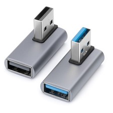 90 Degree USB3.0 Adapter 2 Pack , Left Angle and Right Angle 3.0 USB A Male