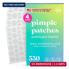 330 CT Pimple Patches for Face - 100 Hydrocolloid Acne Patches - Four Sizes