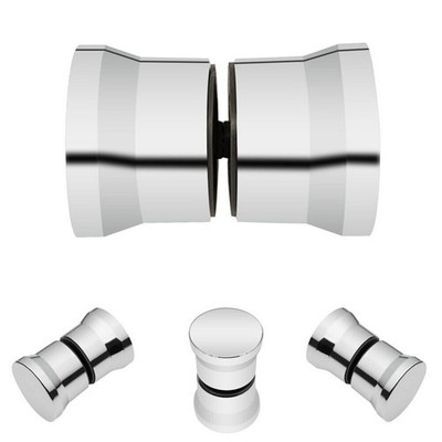 Sleek Silver Plastic Shower Door Knob Handle Replacement for Glass Doors