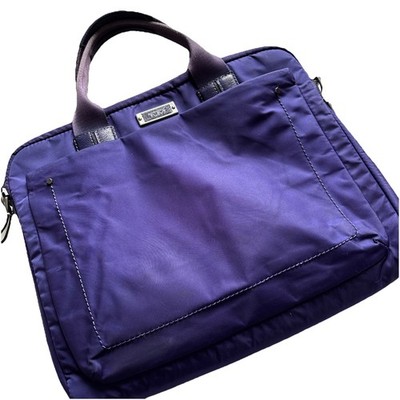 Tumi Purple Nylon Padded Neoprene Lining Laptop Bag Zip Handles NO STRAP /MARKS