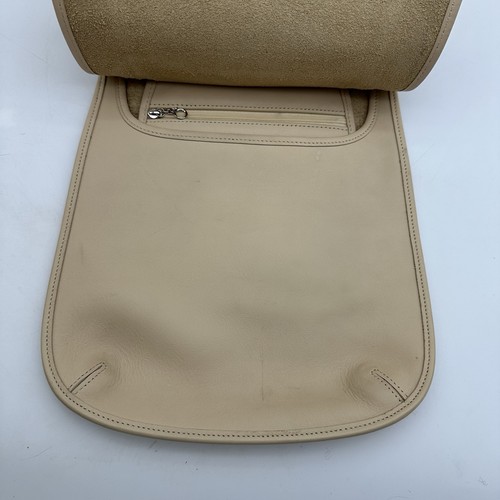 Borsa a tracolla Coach vintage in pelle con patta hippie colore panna n. COP 9135 - Foto 10 di 16