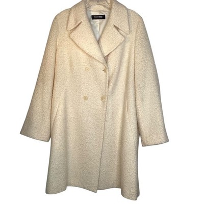 Emanuel Ungaro Cream Wool Mohair Coat Ivory Women Sz L (12-14) Luxury EUC