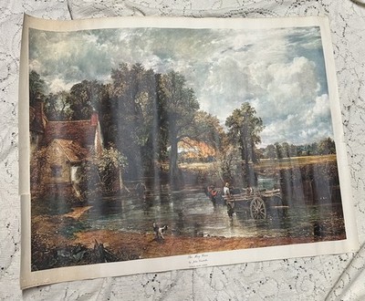 Vintage 1962 John Constable Print  The Haywain   26  x 20 